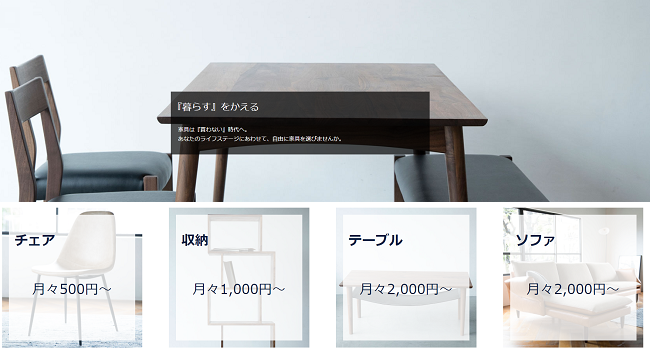 月々500円から利用できるインテリアのシェアリングサービス clas が